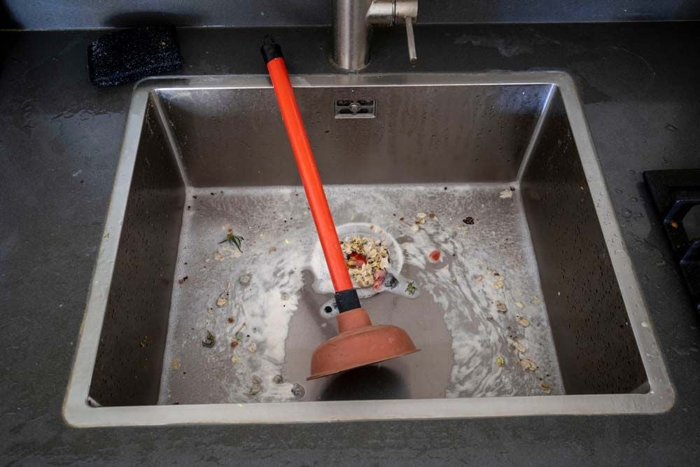 A drain being cleaned
