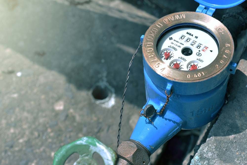 A main water line being repaired